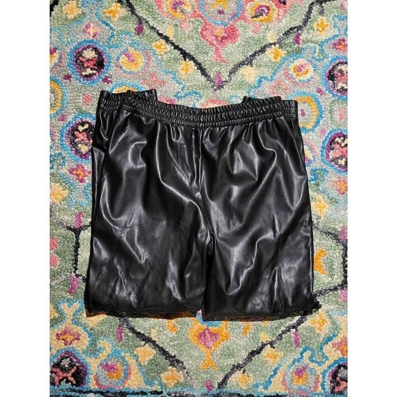 Badgley Mischka Studio Vegan Leather Joggers Black Women's Medium - Picture 4 of 4